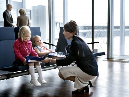 SAS passenger at an airport